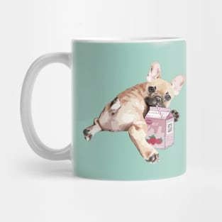 French bulldog lovers, frenchie and strawberry milk, smoothie, milk shake, Mug